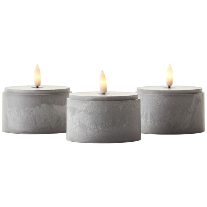 Set de bougies d’extérieur, Volkan, gris