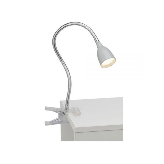 Spot à pince gris en plastique, Kit, 2,4W, 3000K LED, avec interrupteur