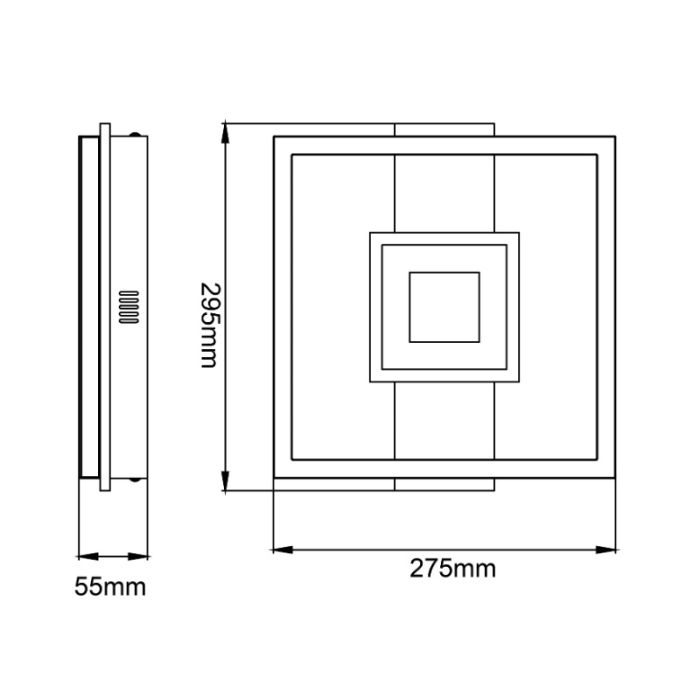 Plafonnier noir design, Zakiya, 24W, 3000K LED