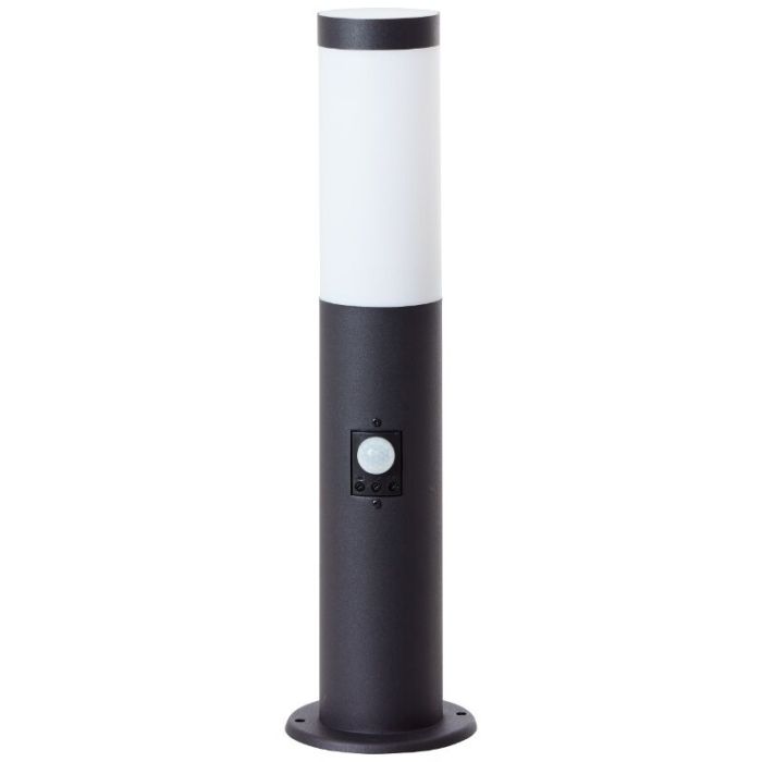 Lampadaire extérieur avec détecteur de mouvement noir en métal, Meis, IP44