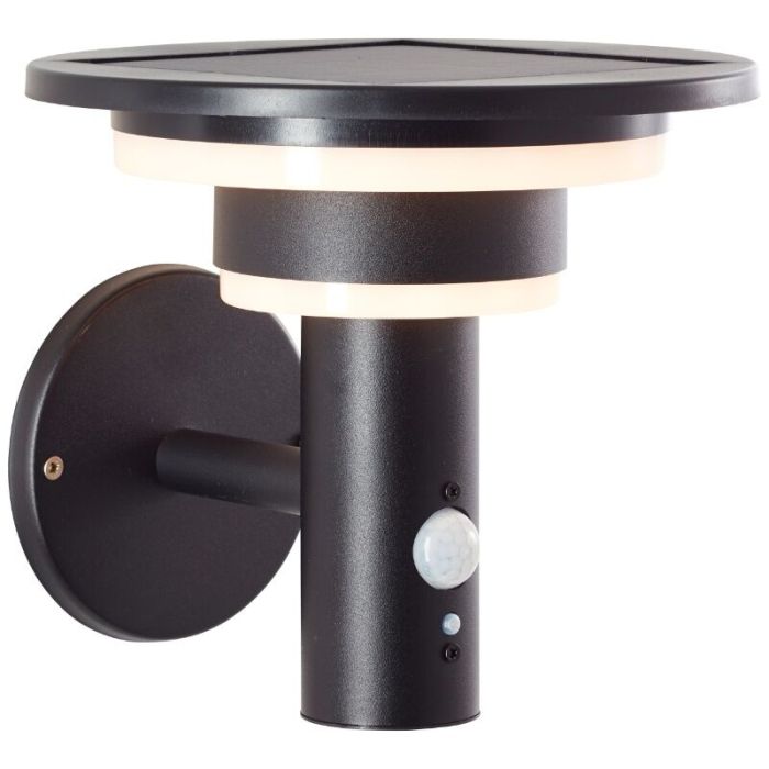 Applique solaire extérieur noire moderne, Lonneke, 3W, 3000K LED, IP44