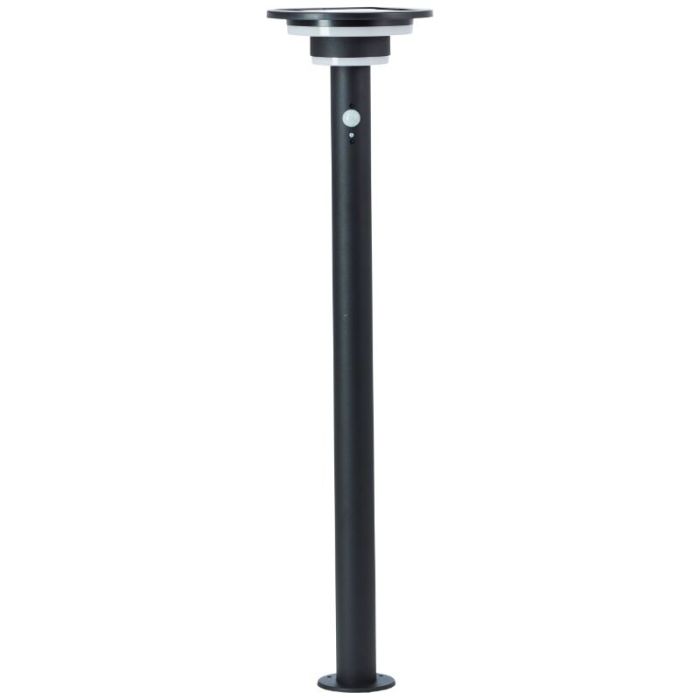 Lampadaire extérieur solaire noir moderne, Lonneke, 3W, 3000K LED, IP44