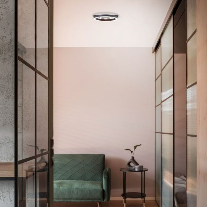 Lampe plafond noire design, Konrad, 9W, 3000K LED