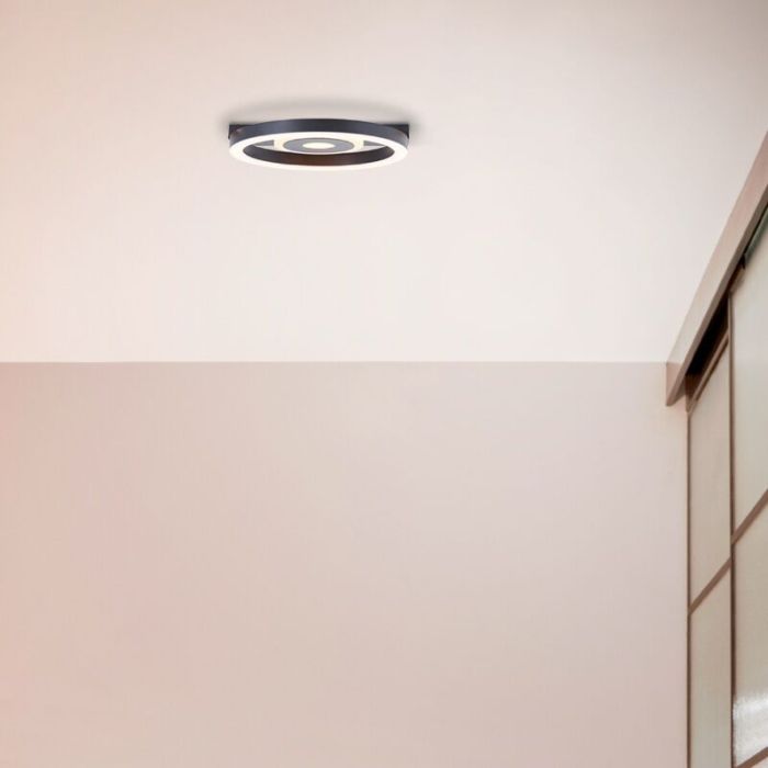 Lampe plafond noire design, Konrad, 9W, 3000K LED