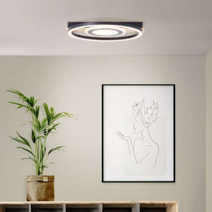 Lampe plafond marronne design, Konrad, 20W, 3000K LED