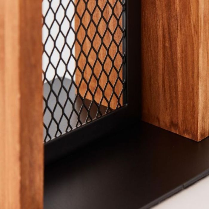 Lampe de table en bois marronne, Rasha, avec interrupteur