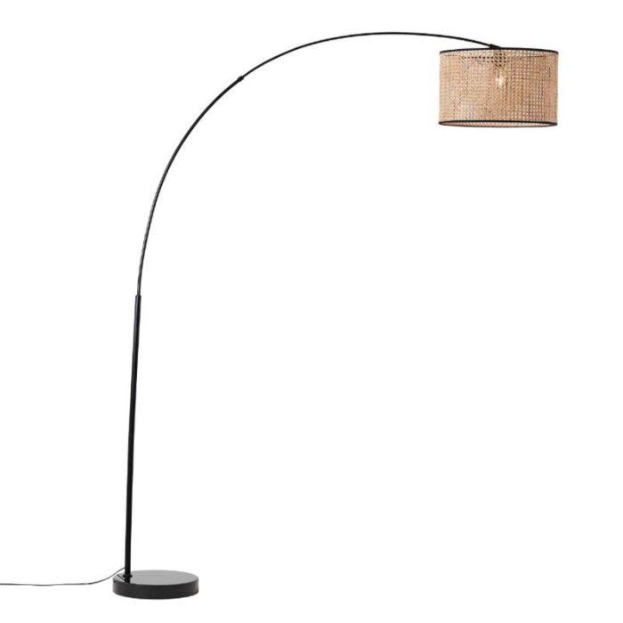 Lampadaire beige rustique, Emmelie, avec interrupteur
