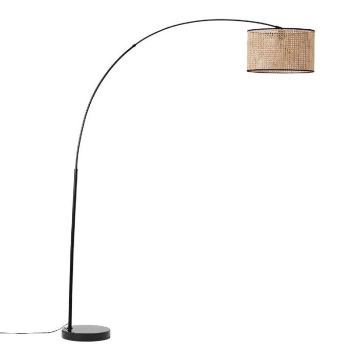 Lampadaire beige rustique, Emmelie, avec interrupteur