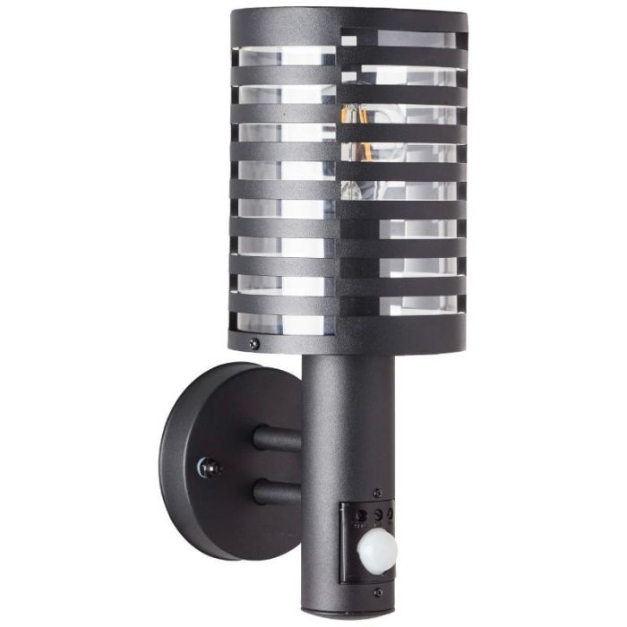 Applique extérieur avec détecteur de mouvement noire moderne, Veysel, IP44