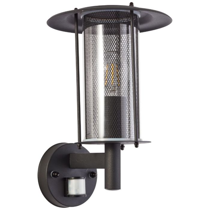 Applique extérieur avec détecteur de mouvement noire rustique, Gezina, IP44