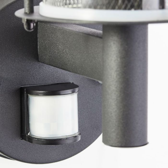Applique extérieur avec détecteur de mouvement noire rustique, Gezina, IP44