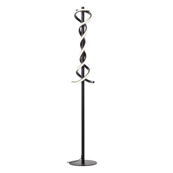 Lampadaire noir moderne, Quang, 18W, 3000K LED, avec interrupteur