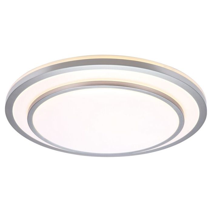 Lampe plafond chromée moderne, Richie, 12W, 3000K LED