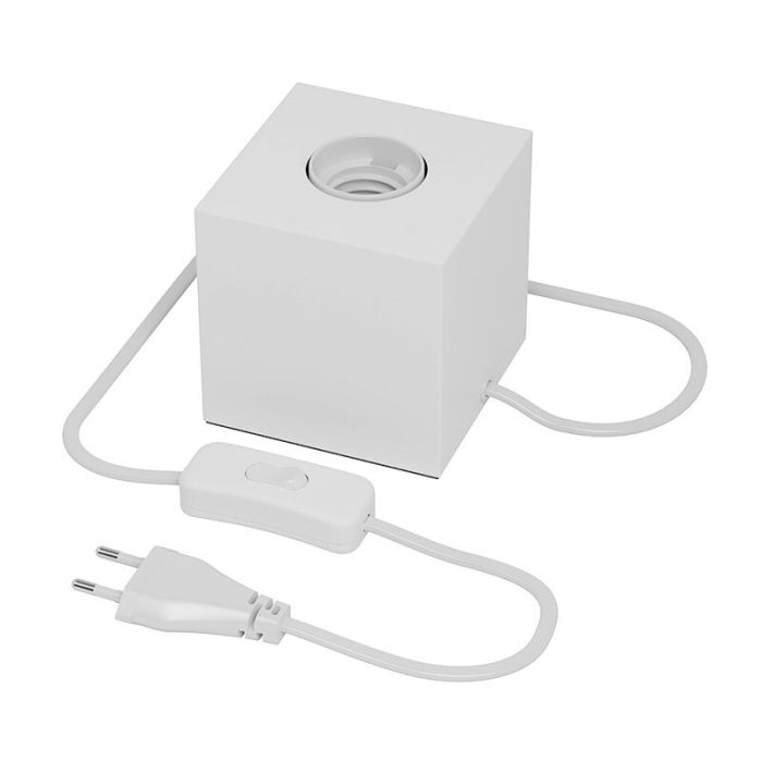 Lampe de table sans abat-jour moderne blanche, Loana, avec interrupteur