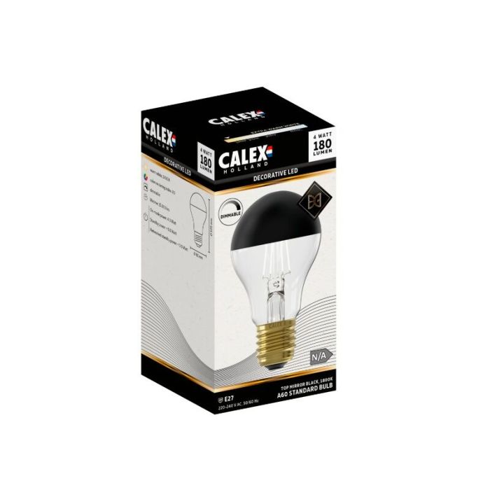 Calex ampoule calotte E27 gradable noir, 4W, 1800K