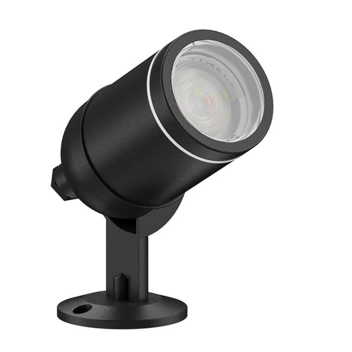 Luminaire extérieur connecté en aluminium noir, Halo, 4W, RGBW LED, IP54