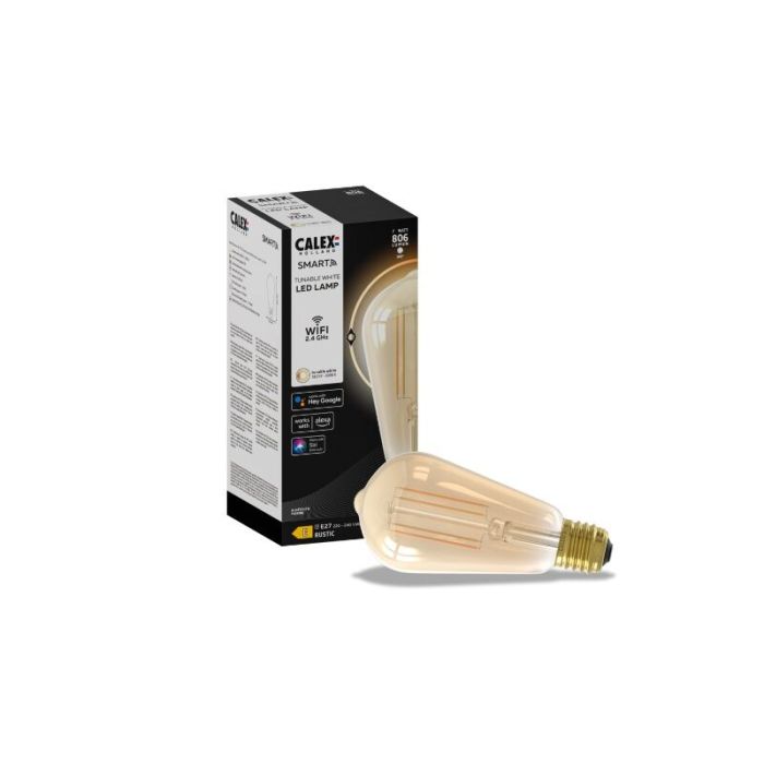 Calex ampoule LED connectée E27 ambre, 7W, 1800-3000K