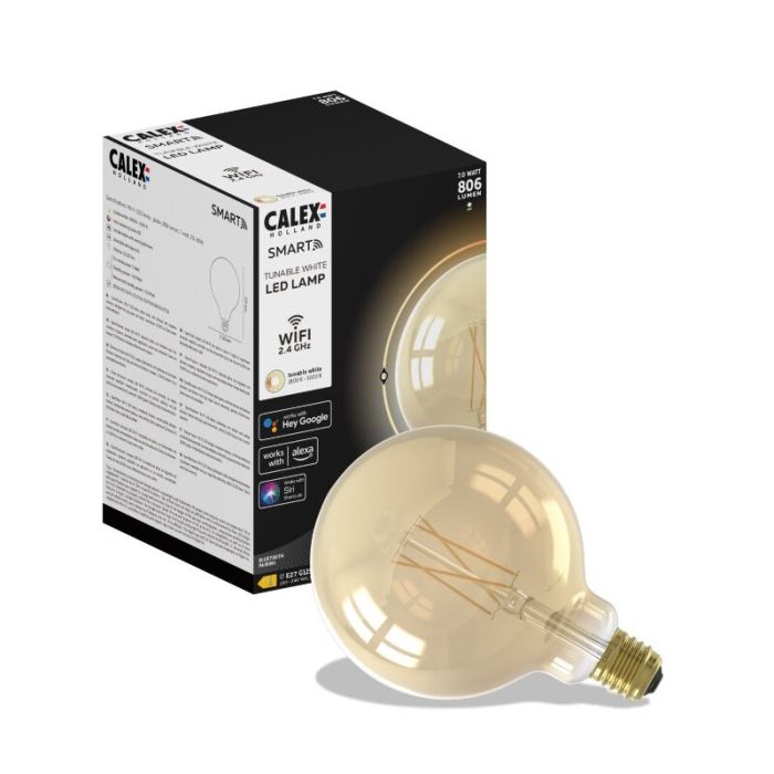 Calex ampoule LED connectée E27 ambre, 7W, 1800-3000K