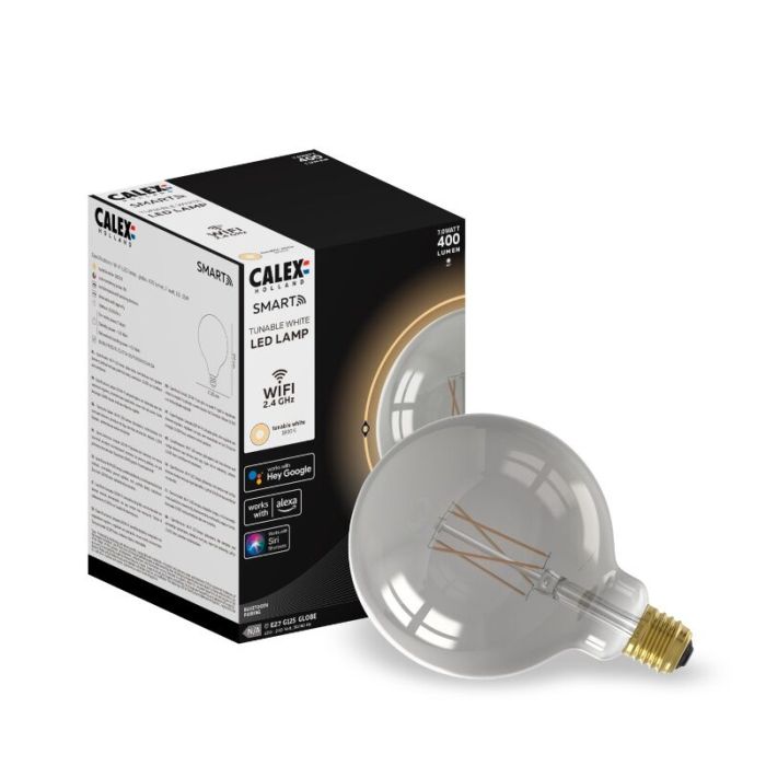 Calex ampoule LED connectée E27 gris, 7W, 1800K