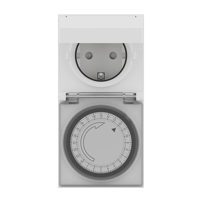 Minuterie prise de courant étanche avec programmateur 24 heures, IP44