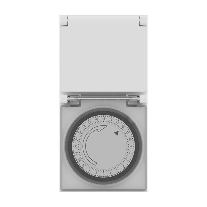Minuterie prise de courant étanche avec programmateur 24 heures, IP44