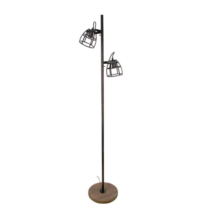 Lampadaire noir industriel, Calvin, avec interrupteur