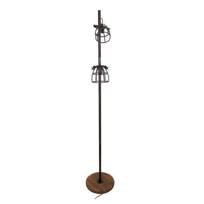 Lampadaire noir industriel, Calvin, avec interrupteur