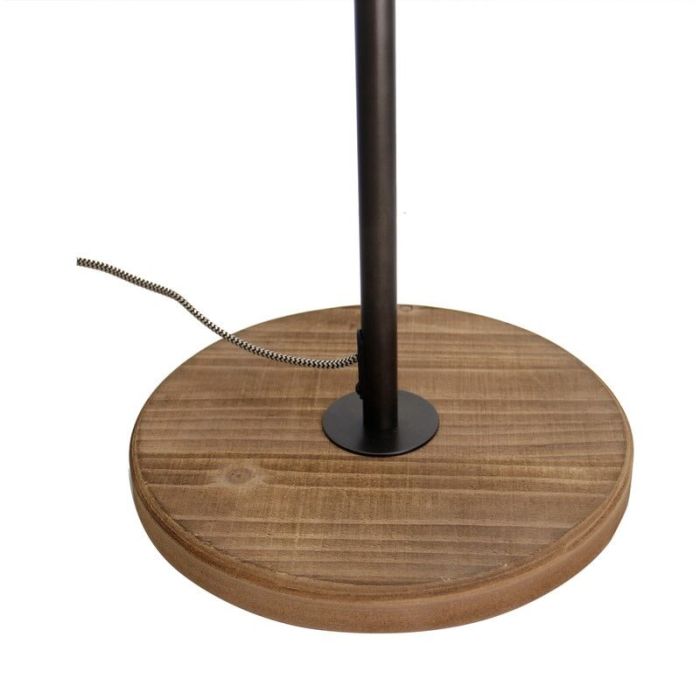 Lampadaire noir industriel, Calvin, avec interrupteur