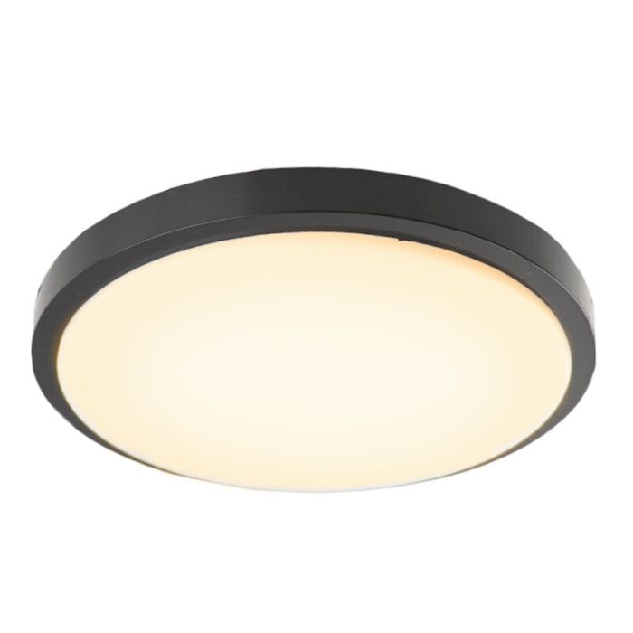 Lampe plafond noire en plastique, Kos, 16W, 3000K LED