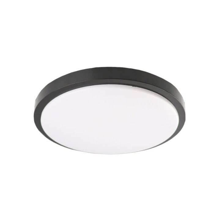 Lampe plafond noire en plastique, Kos, 16W, 3000K LED