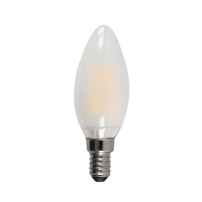 Dimmable E14 ampoule bougie LED, 3w, verre blanc, 2700k