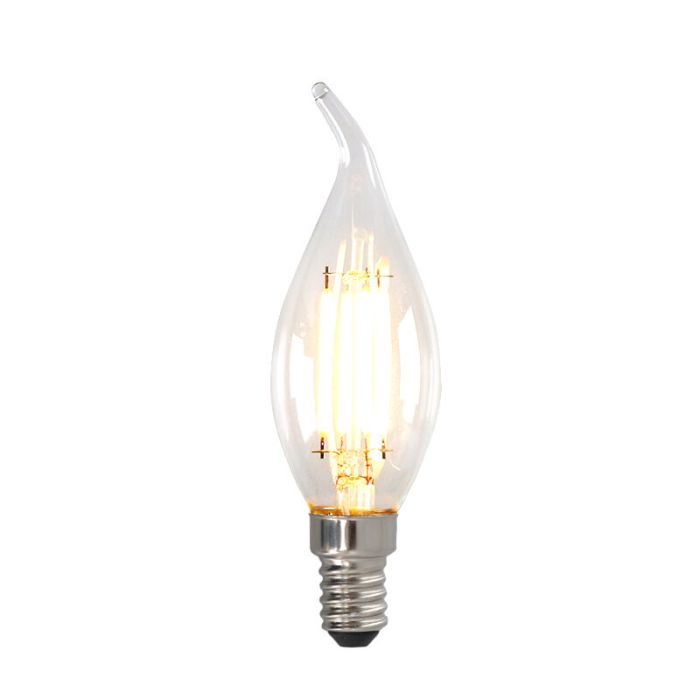 Dimmable E14 ampoule bougie LED, 3w, verre transparent, 2700k