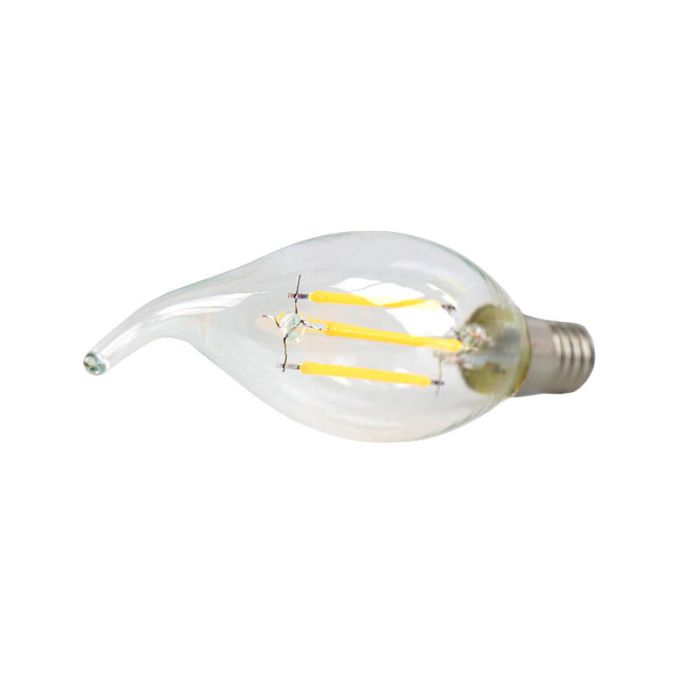 Dimmable E14 ampoule bougie LED, 3w, verre transparent, 2700k