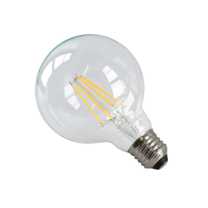 Dimmable E27 ampoule LED, G95, 5w, verre transparent, 2700k