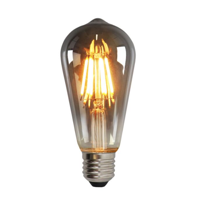 Dimmable E27 Edison ampoule LED, ST58, 5w, le verre de fumée, 2200K