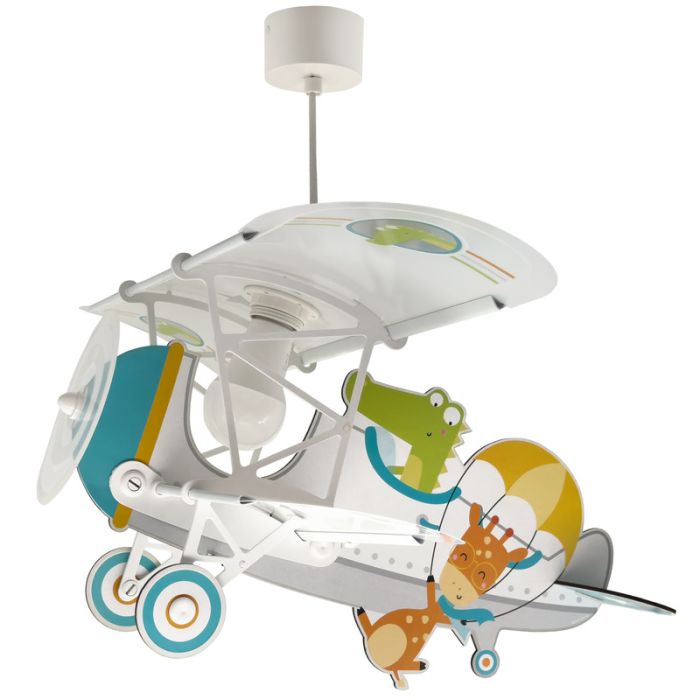 Suspension pour enfants en plastique multicolore, Crocodile plane
