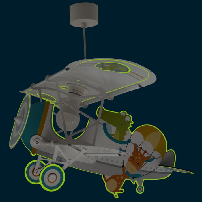 Suspension pour enfants en plastique multicolore, Crocodile plane