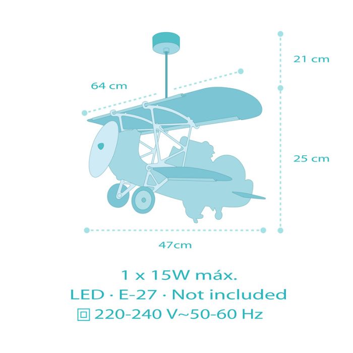 Suspension pour enfants en plastique multicolore, Crocodile plane