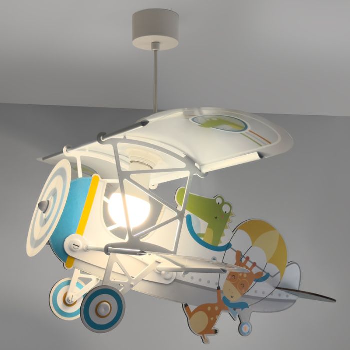 Suspension pour enfants en plastique multicolore, Crocodile plane