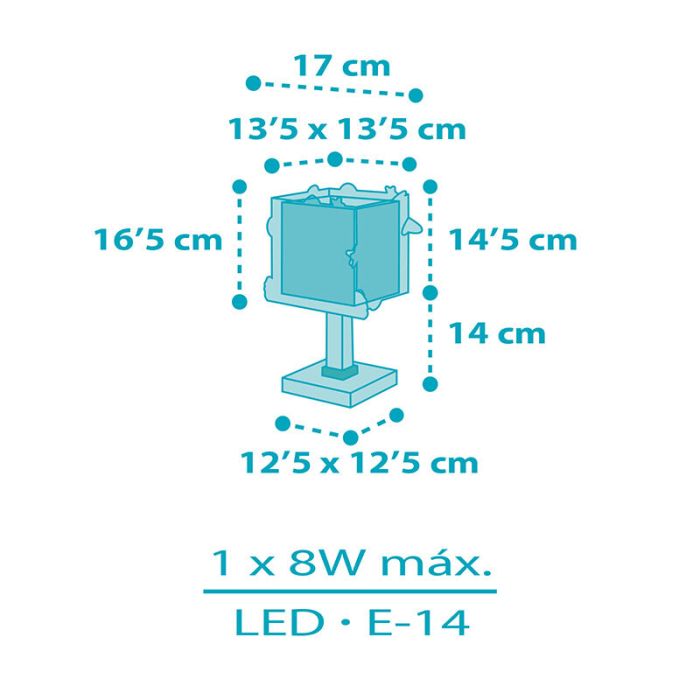 Lampe de table pour enfants en plastique bleue, Rocket