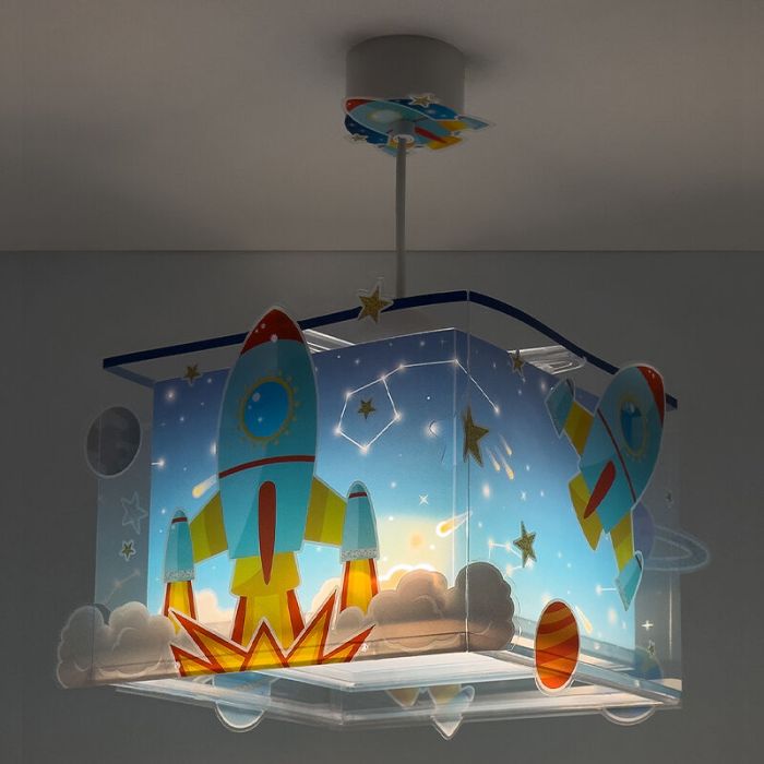 Suspension pour enfants en plastique bleue, Rocket