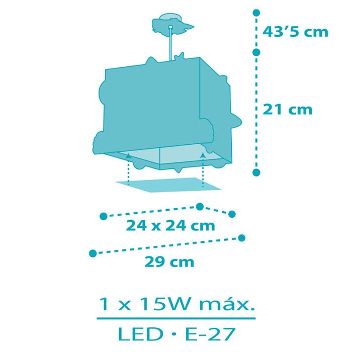 Suspension pour enfants en plastique bleue, Rocket