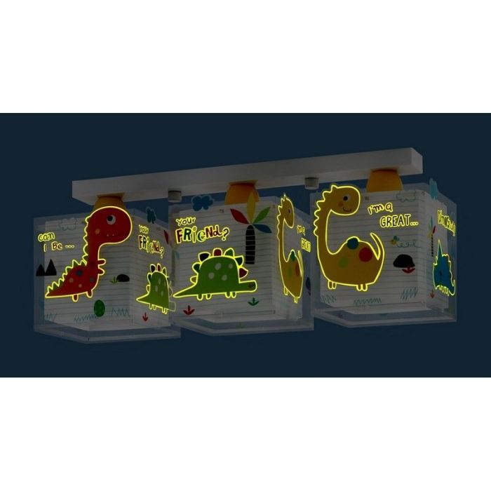 Spot plafond pour enfants en plastique multicolore, Dino