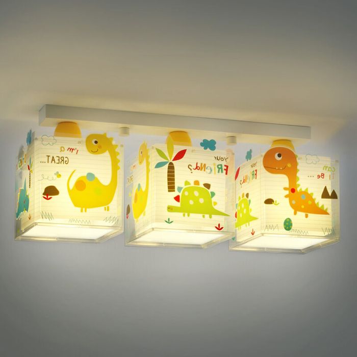 Spot plafond pour enfants en plastique multicolore, Dino