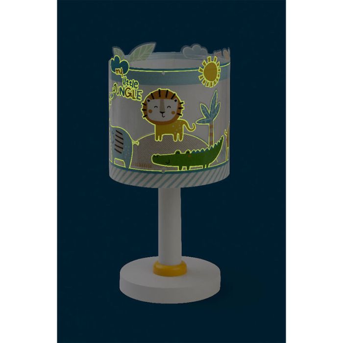 Lampe de table pour enfants en plastique multicolore, Jungle, avec interrupteur