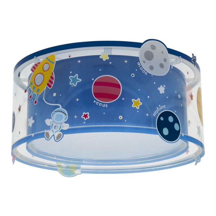 Plafonnier pour enfants en plastique bleu, Planets
