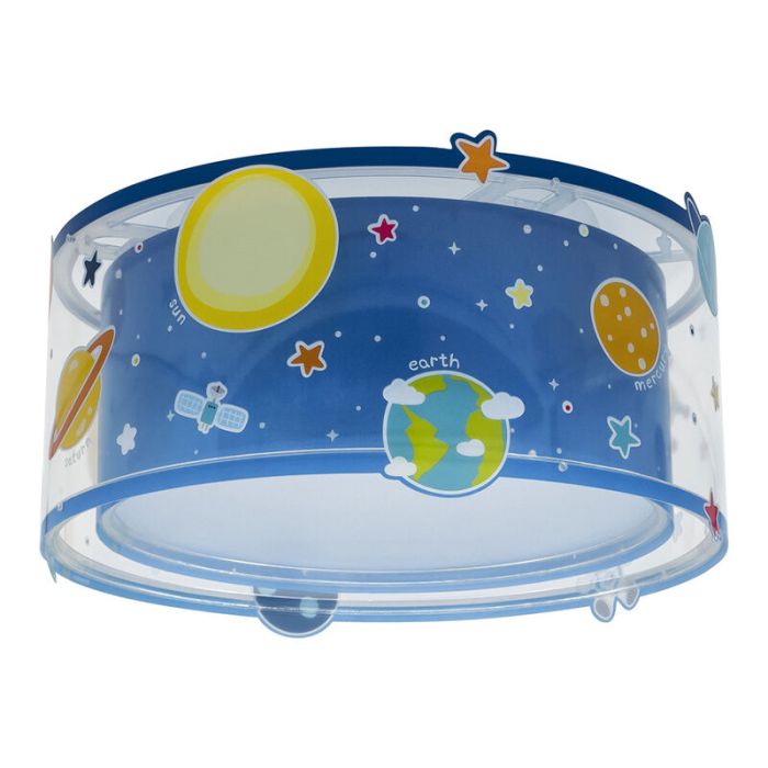 Plafonnier pour enfants en plastique bleu, Planets