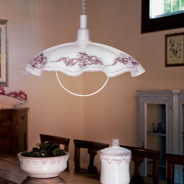 Suspension blanche en verre, Kaj