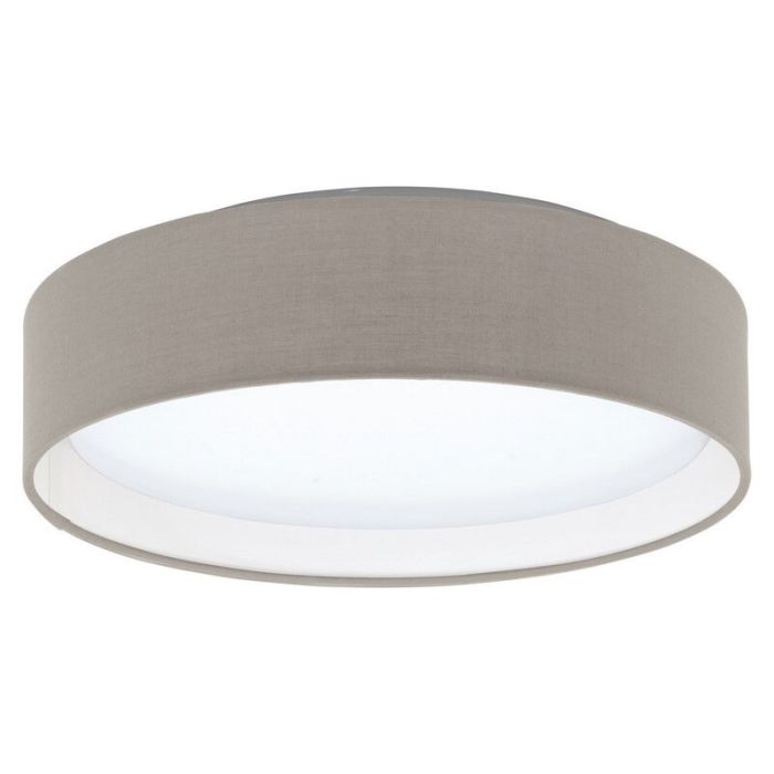 Lampe plafond taupe en tissu, Abano, 12W, 3000K LED