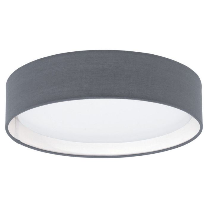 Lampe plafond grise en tissu, Abano, 12W, 3000K LED